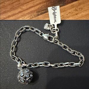 Brighton Silver Chain matching set Bracelet and long pendant necklace